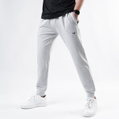 Textured Gray Bottoms with Ribbed Cuffs