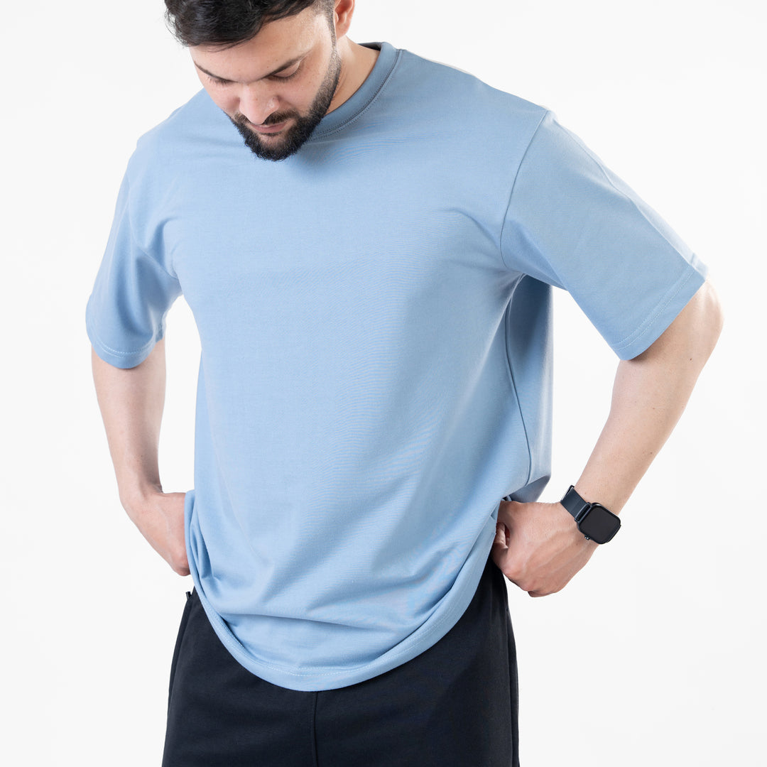 Sky Blue Blank Oversize T-Shirt