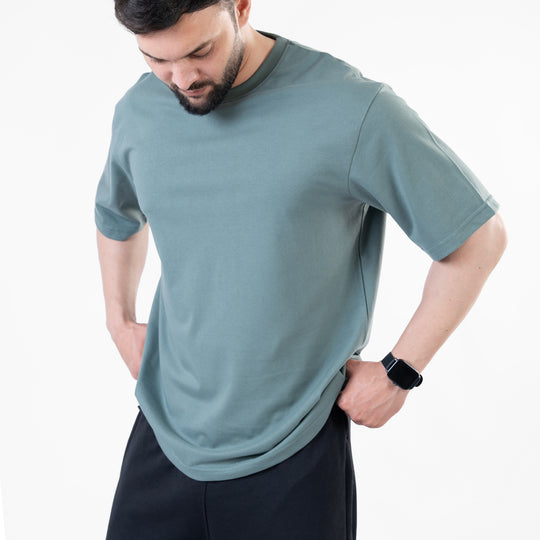 Turquoise Blank Oversize T-Shirt