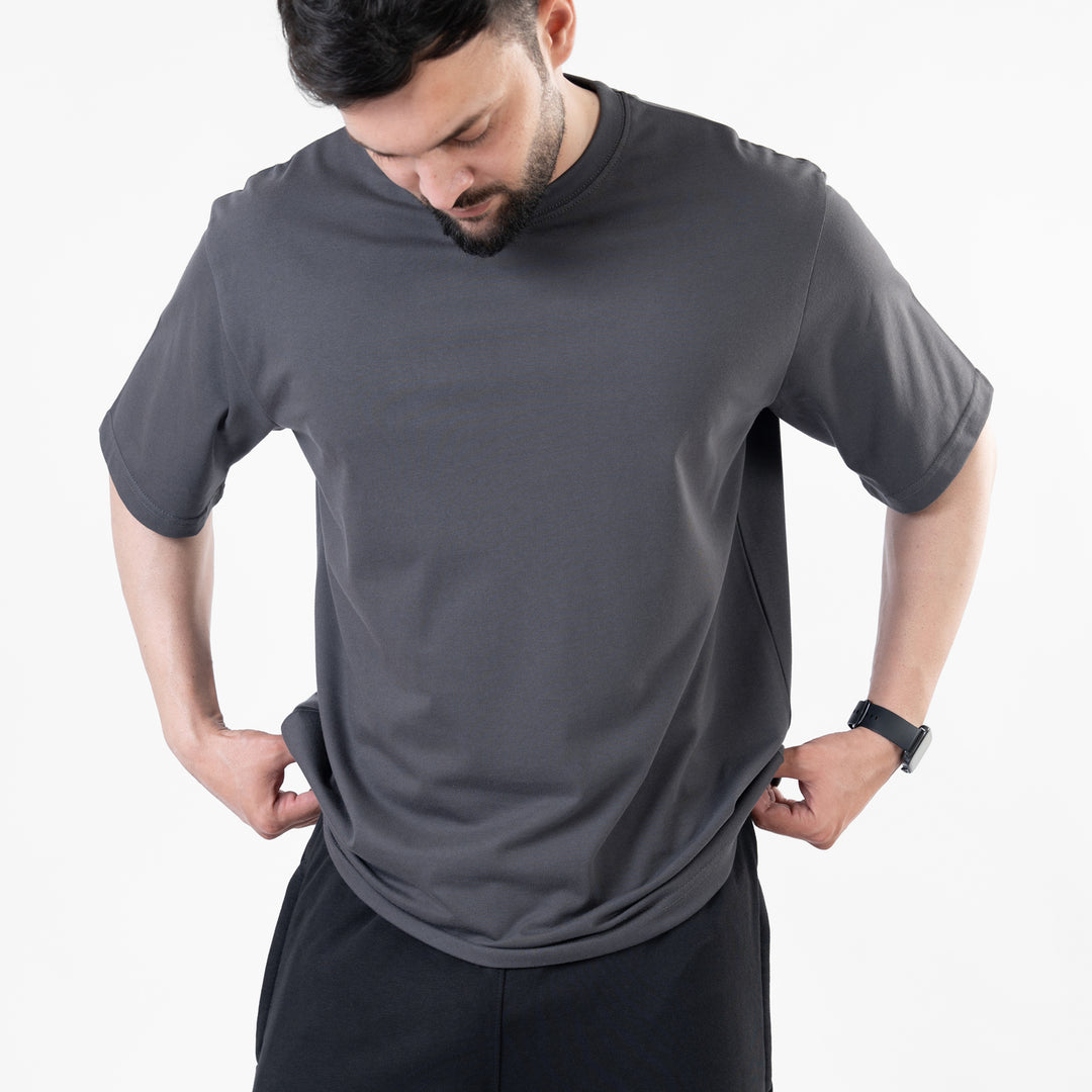 Gray Blank Oversize T-Shirt