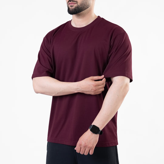 Wine Maroon Blank Oversize T-Shirt