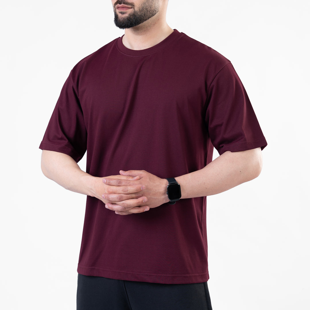 Wine Maroon Blank Oversize T-Shirt