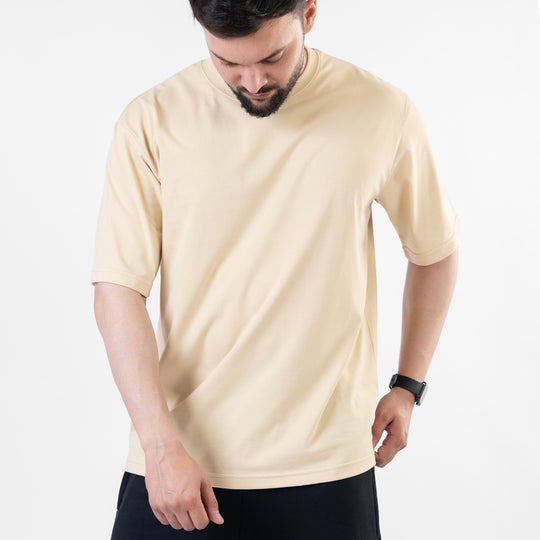 Beige Blank Oversize T-Shirt