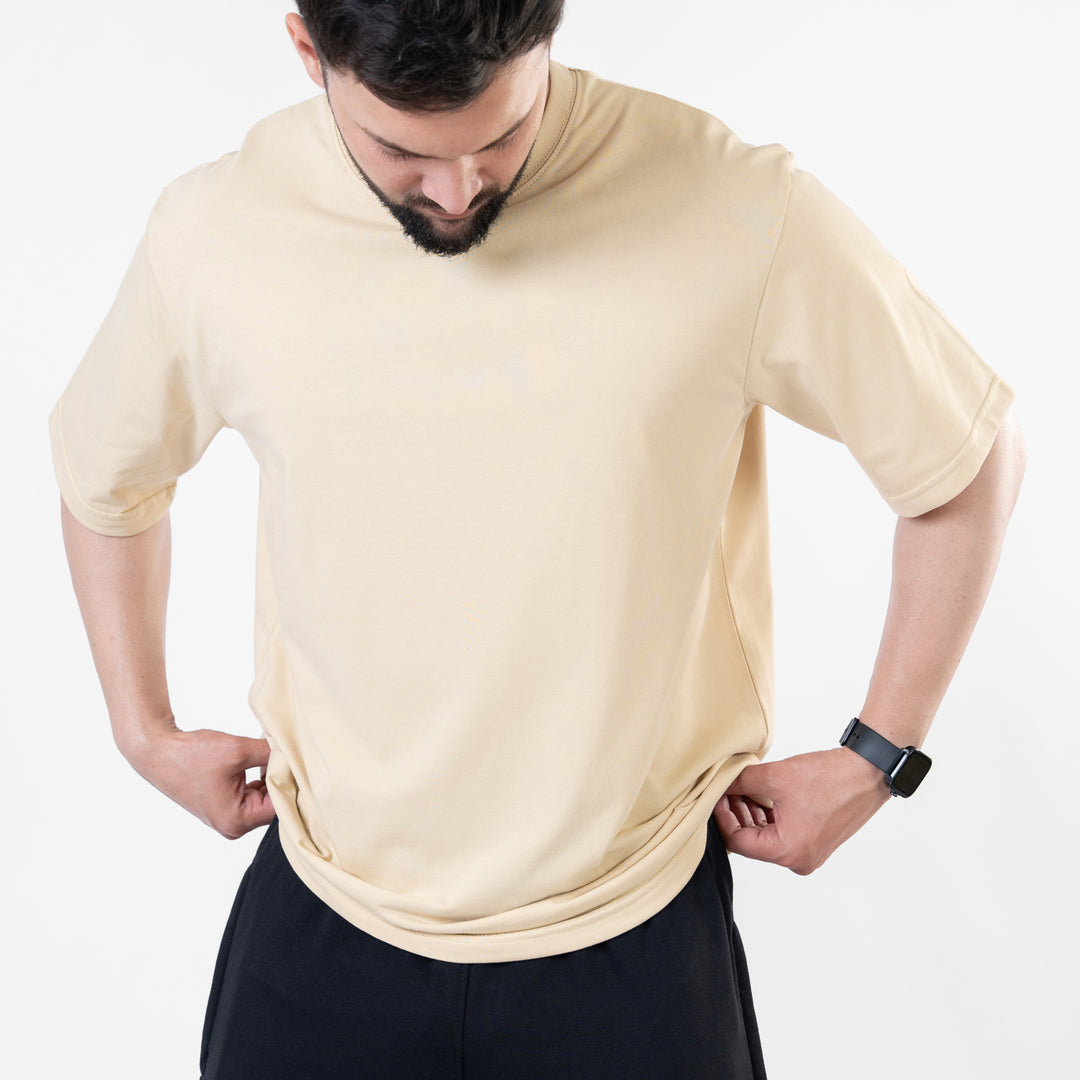 Beige Blank Oversize T-Shirt