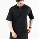 Black Oversize T-Shirt with V-Notch in Contrast Detailing