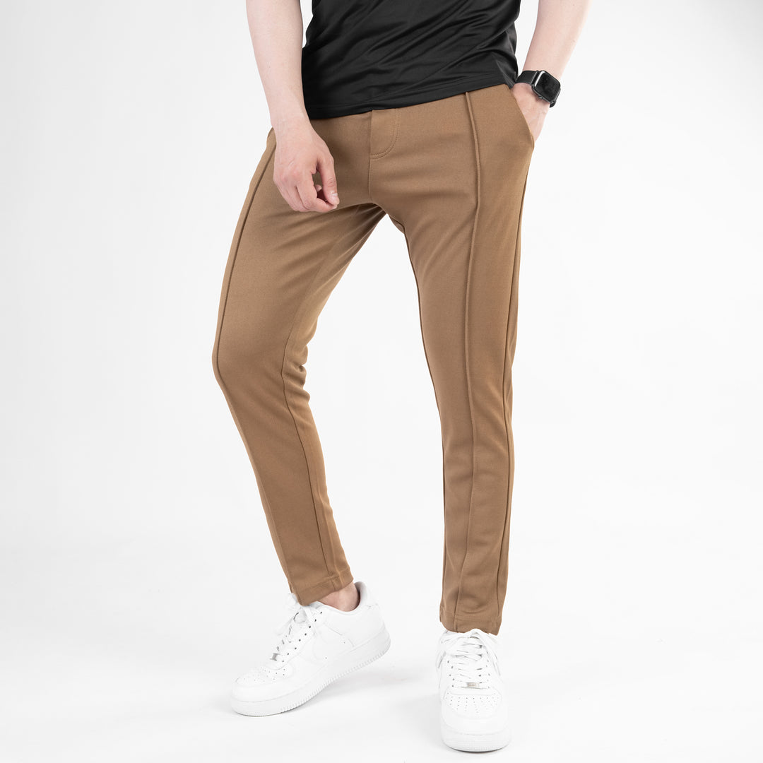 Mustard Fitted Front Stitch Pants