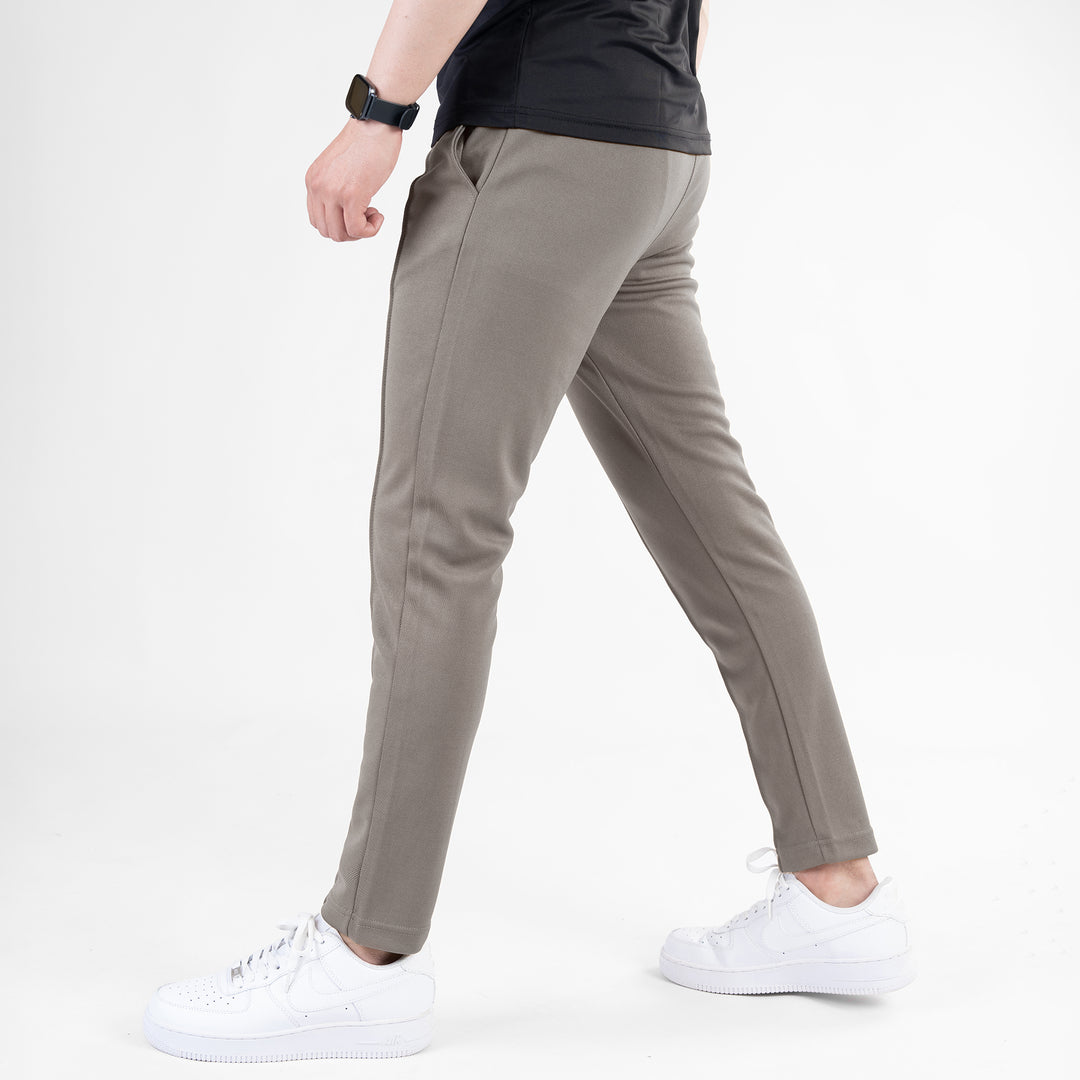 Khaki Fitted Front Stitch Pants