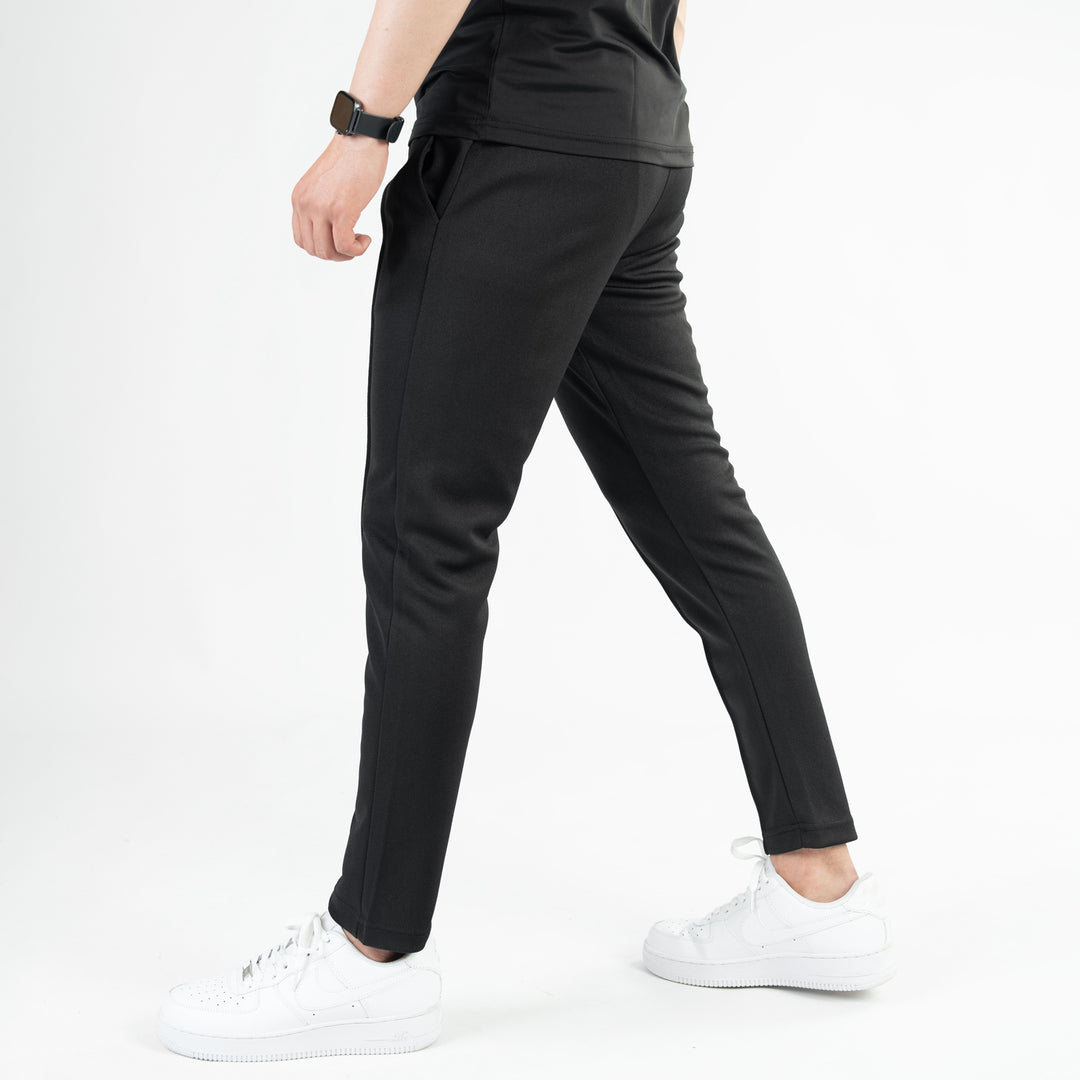 Black Fitted Front Stitch Pants