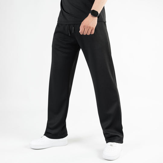 Black Loose Fit Pleated Trousers