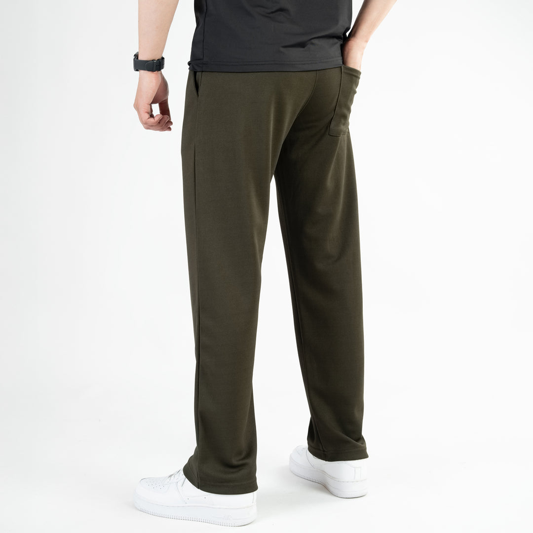 Olive Loose Fit Pleated Trousers