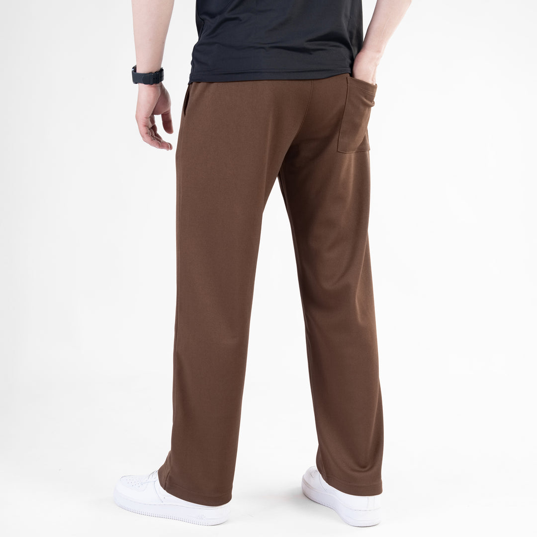 Brown Loose Fit Pleated Trousers