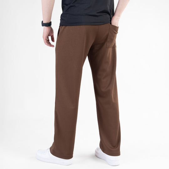 Brown Loose Fit Pleated Trousers