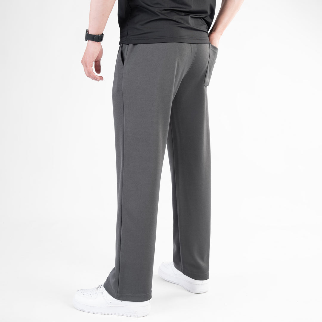 Dark Gray Loose Fit Pleated Trousers