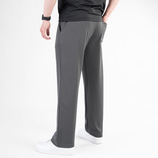 Dark Gray Loose Fit Pleated Trousers