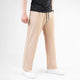 Beige Loose Fit Pleated Trousers
