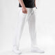 White Loose Fit Pleated Trousers