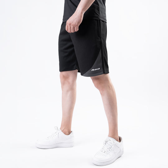 Black Quick Dry Shorts with Slash Gray Front Panel