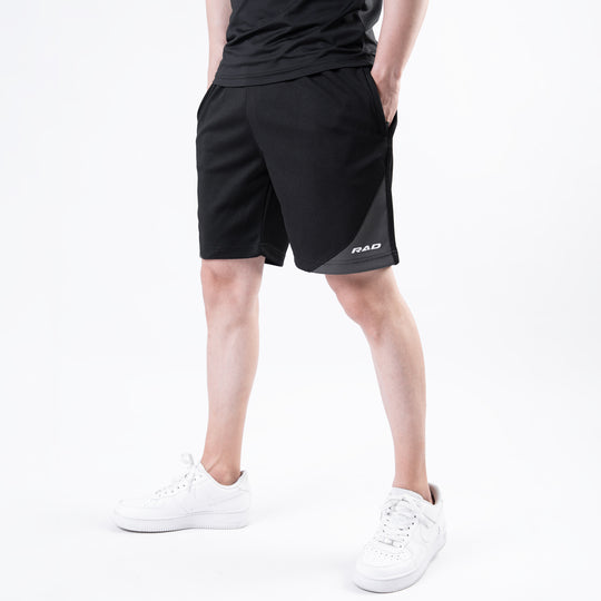 Black Quick Dry Shorts with Slash Gray Front Panel