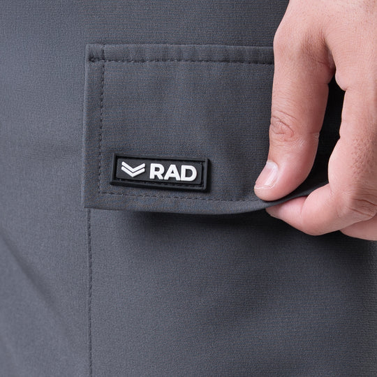 Smoke Gray Baggy Fit Lycra Terry Cargo Shorts
