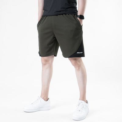 Olive Quick Dry Shorts with Slash Black Front Panel