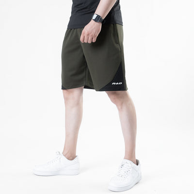 Olive Quick Dry Shorts with Slash Black Front Panel