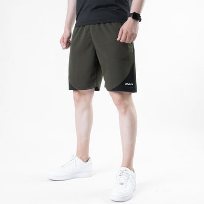 Olive Quick Dry Shorts with Slash Black Front Panel