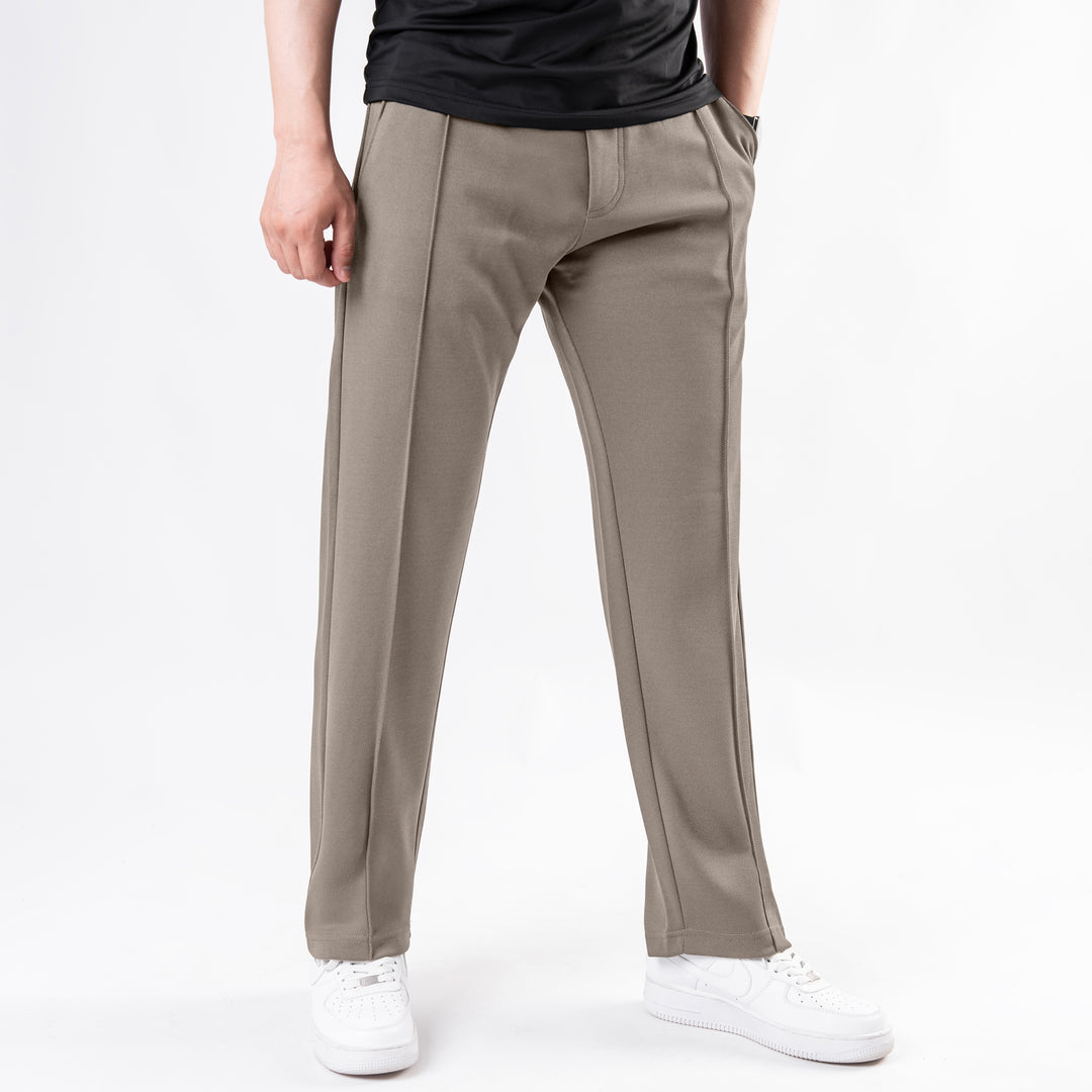Khaki Loose Fit Front Stitch Trousers