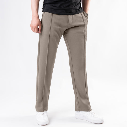 Khaki Loose Fit Front Stitch Trousers
