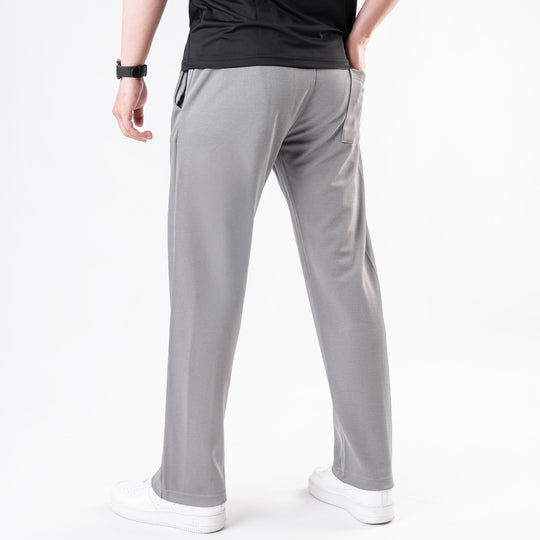 Silver Gray Loose Fit Front Stitch Trousers