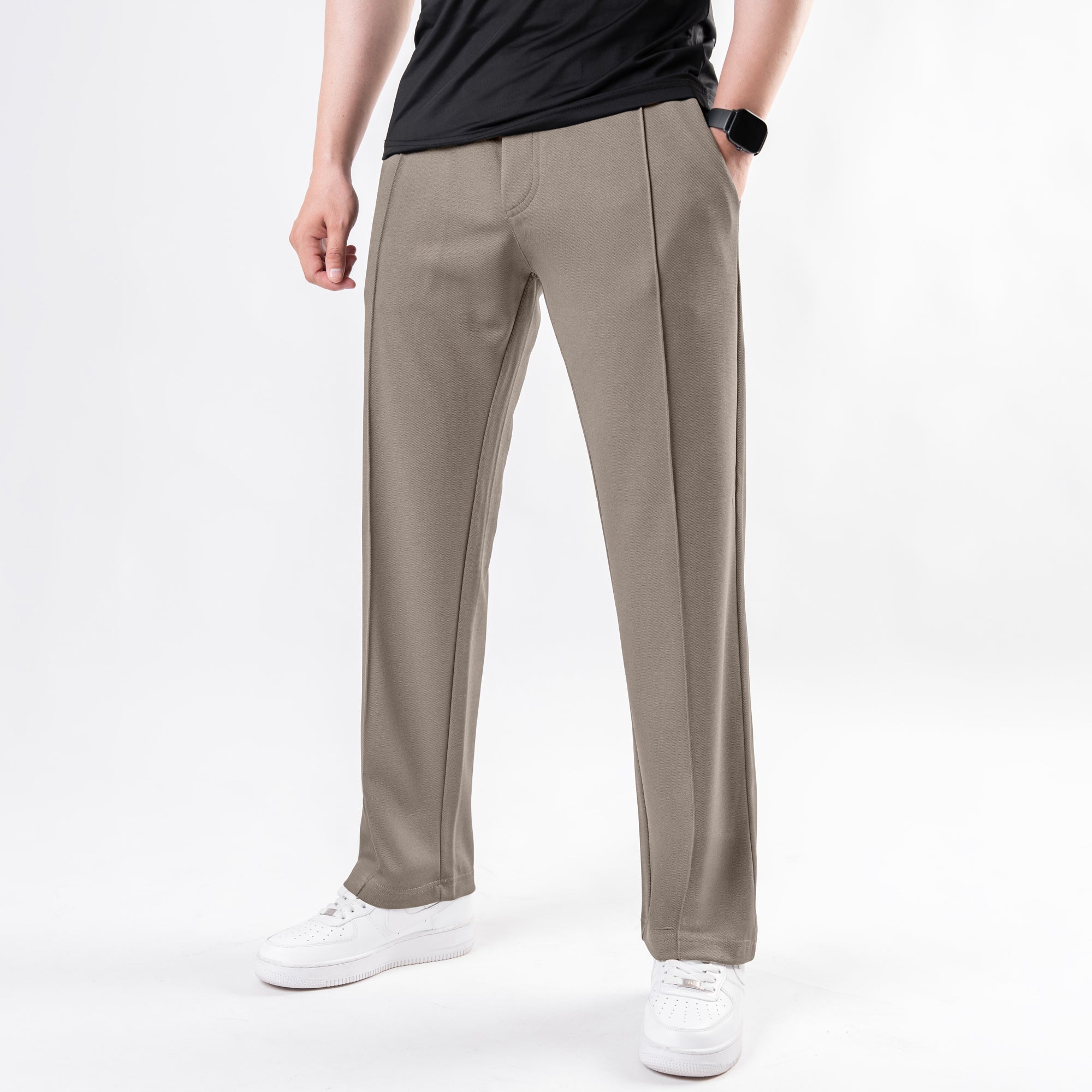 Khaki active-wear top
