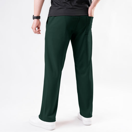 Dark Green Loose Fit Front Stitch Trousers