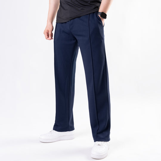 Navy Loose Fit Front Stitch Trousers
