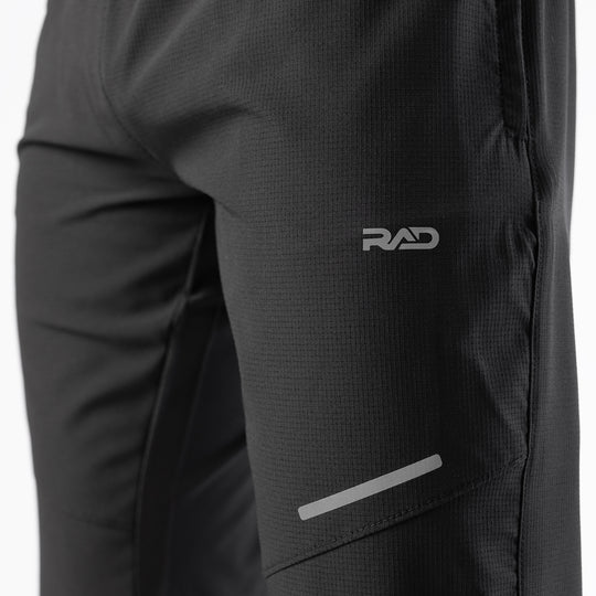 Black Textured Micro Stretch Pants with Reflectors