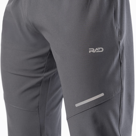 Charcoal Gray Textured Micro Stretch Pants with Reflectors