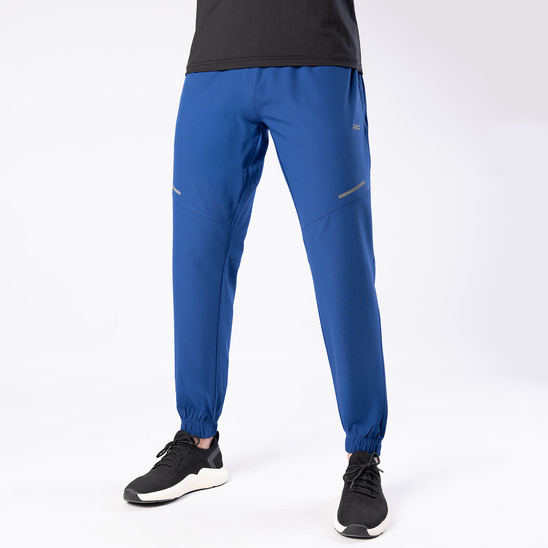 Cobalt Blue Textured Micro Stretch Pants with Reflectors