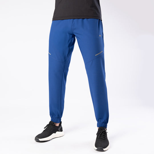 Cobalt Blue Textured Micro Stretch Pants with Reflectors