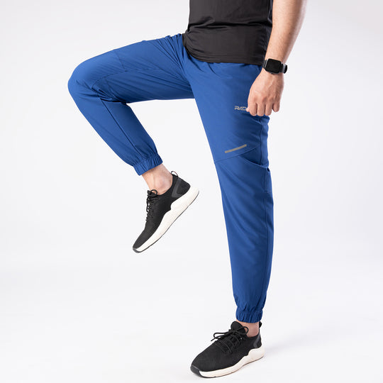 Cobalt Blue Textured Micro Stretch Pants with Reflectors