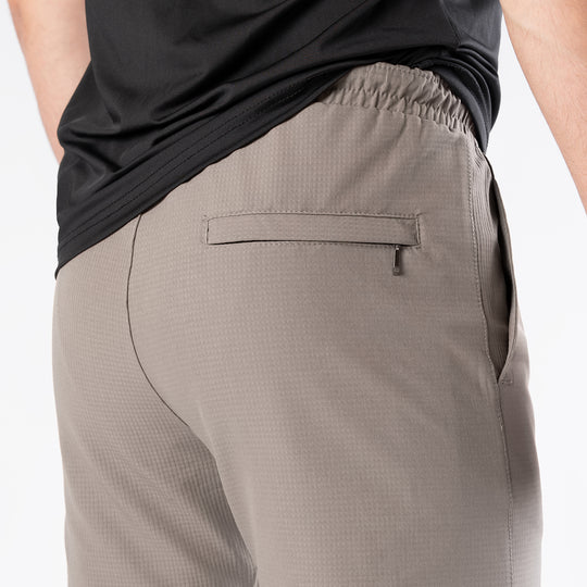 Khaki Woven Lycra Self Textured Straight Pants