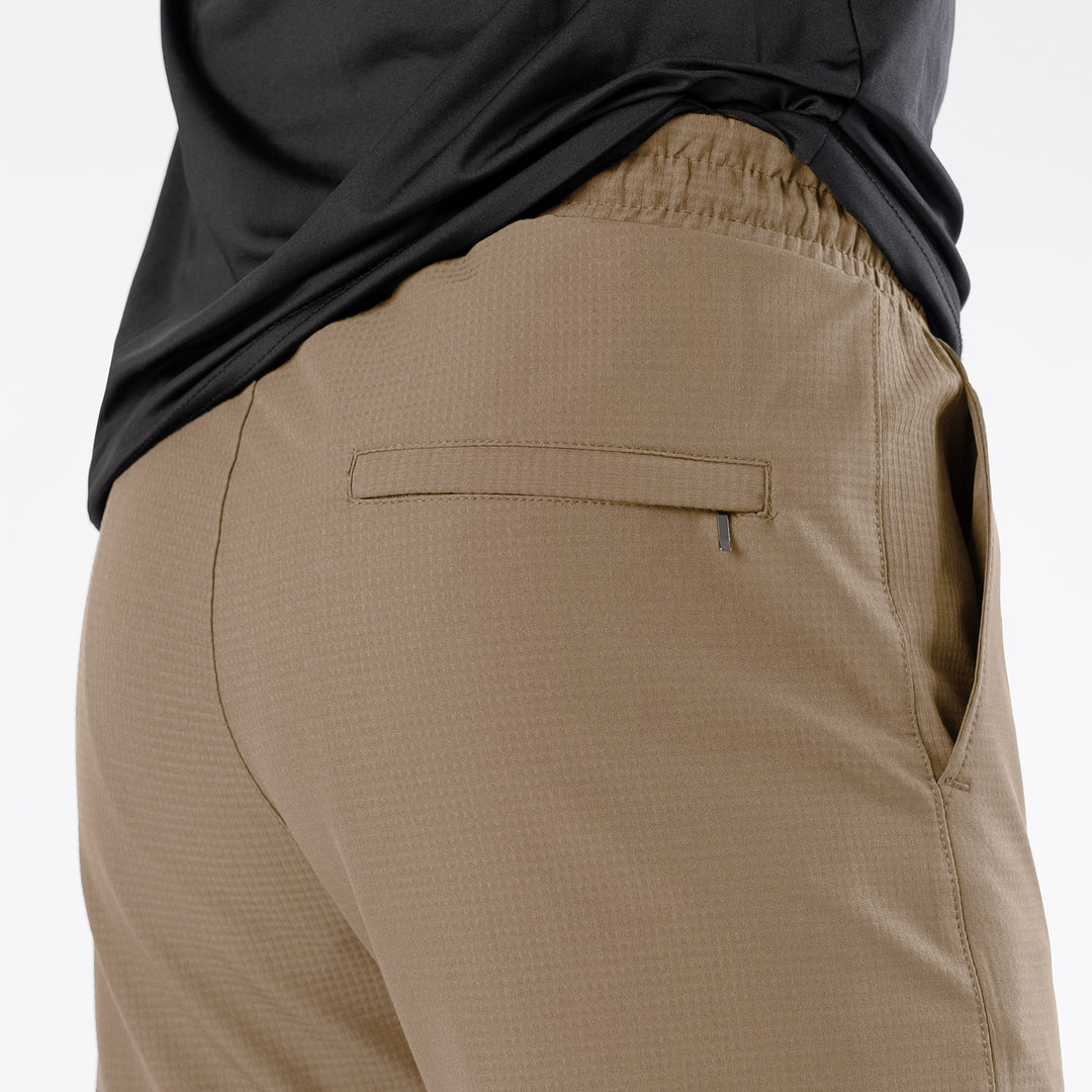 Fawn Woven Lycra Self Textured Straight Pants