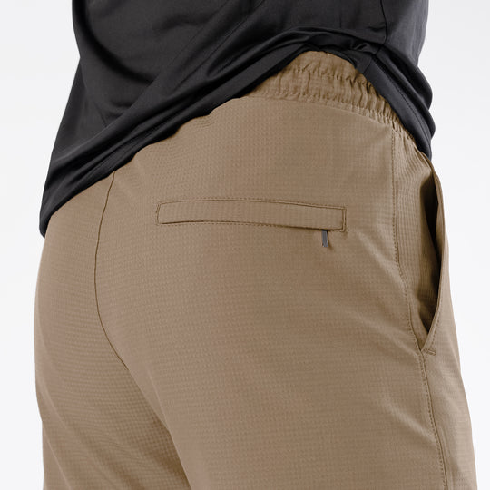 Fawn Woven Lycra Self Textured Straight Pants