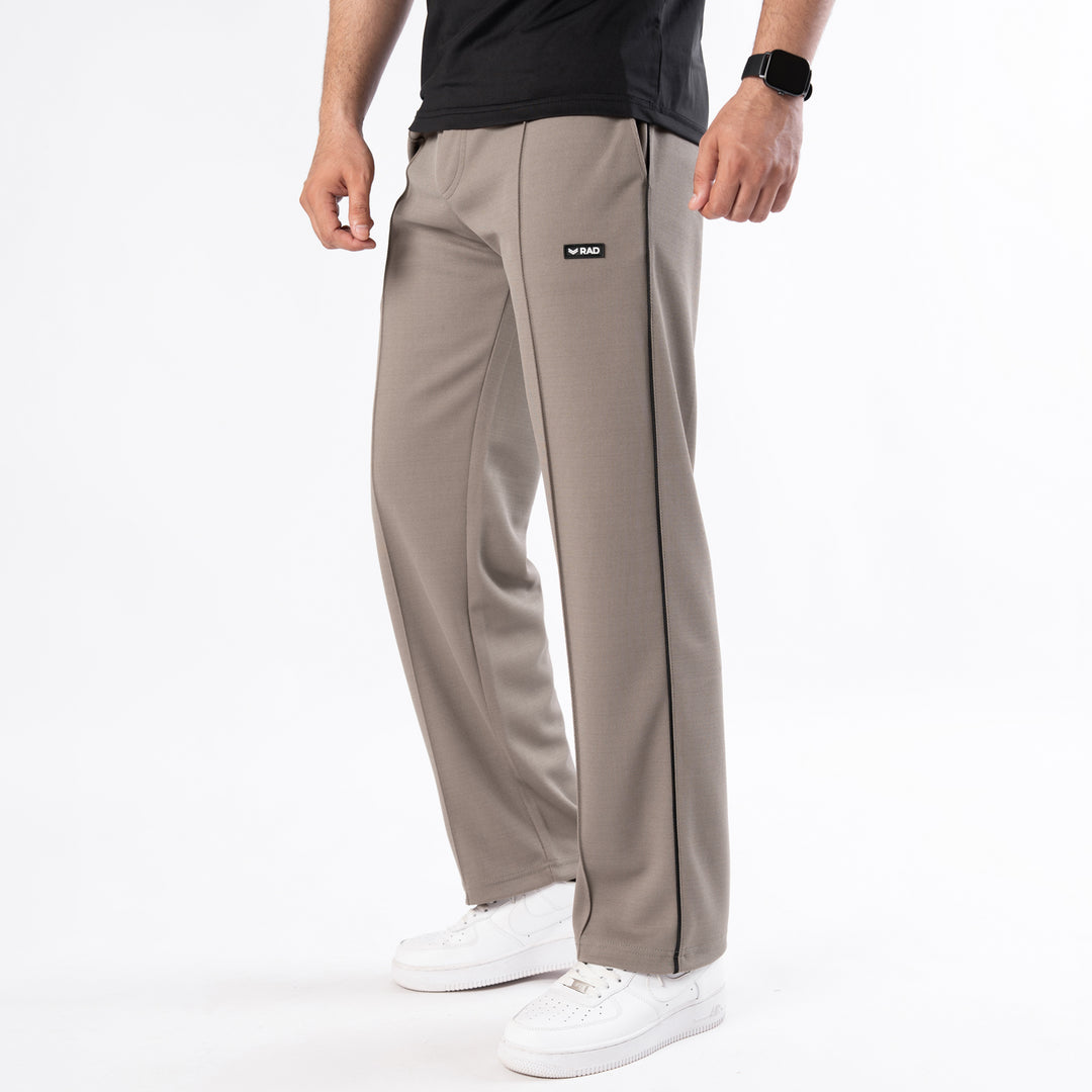 Khaki Front Stitch Trousers with Black Piping