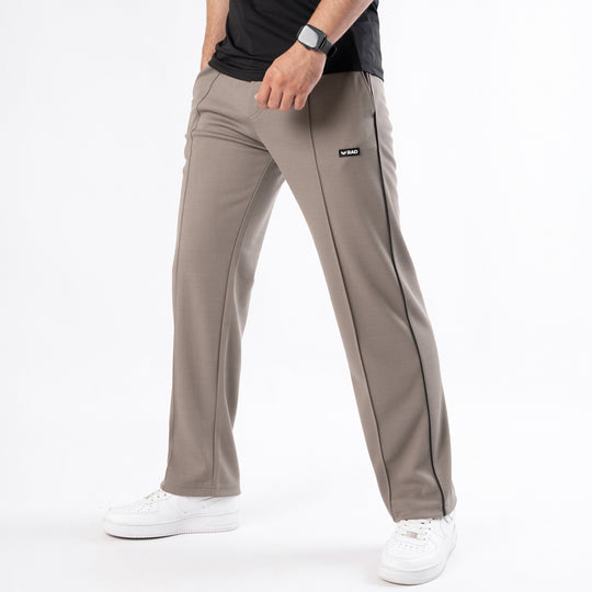 Khaki Front Stitch Trousers with Black Piping