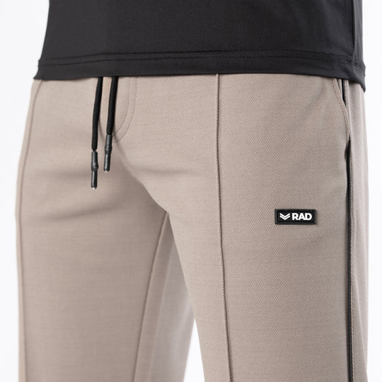 Khaki Front Stitch Trousers with Black Piping