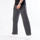 Gray Front Stitch Trousers with Black Piping