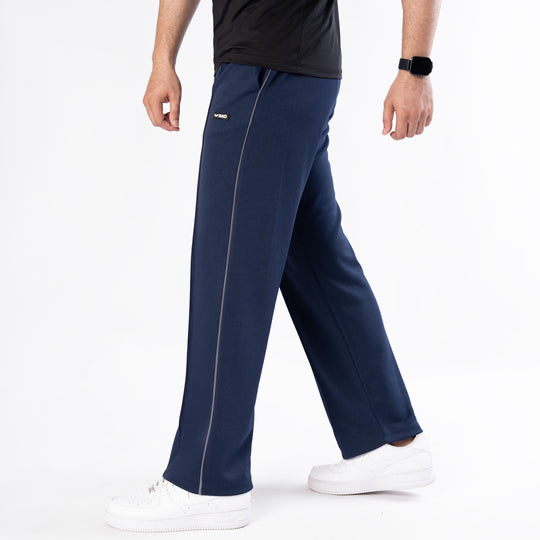 Navy Front Stitch Trousers with Gray Piping