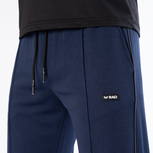 Navy Front Stitch Trousers with Gray Piping