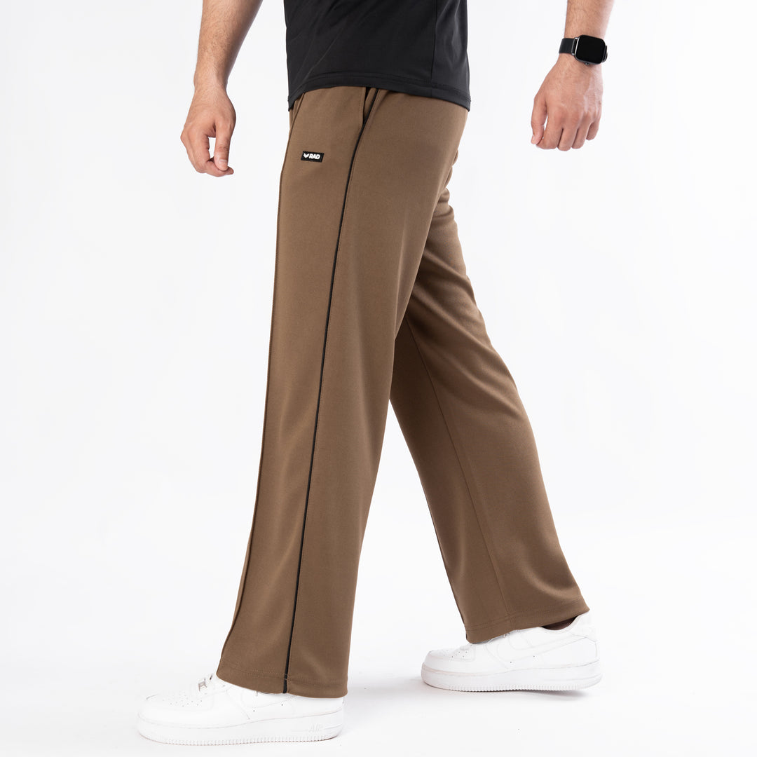 Mustard Front Stitch Trousers with Black Piping