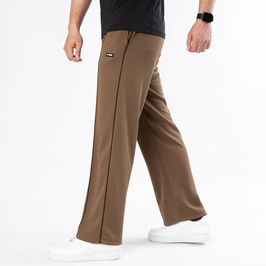 Mustard Front Stitch Trousers with Black Piping