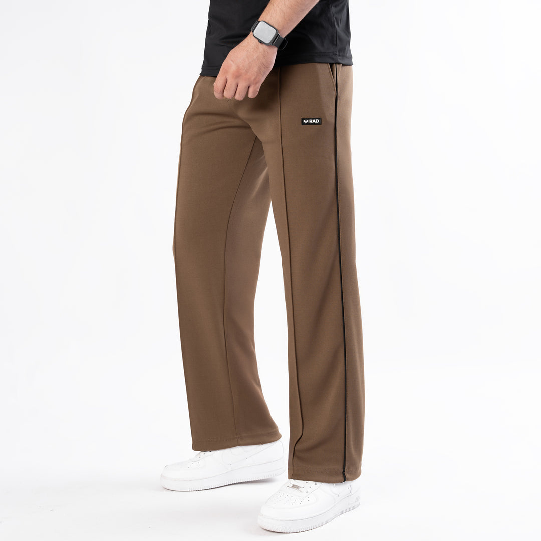 Mustard Front Stitch Trousers with Black Piping