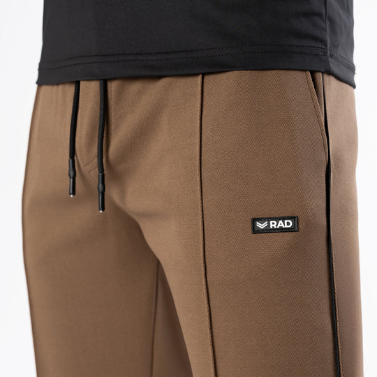 Mustard Front Stitch Trousers with Black Piping